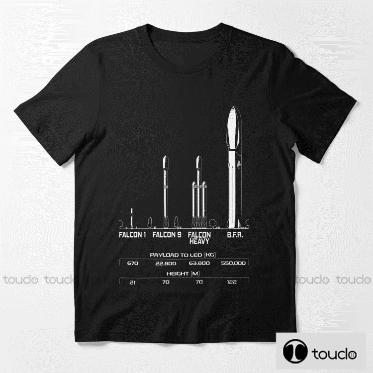 

New Big F Ing Rocket Bfr Spacex Elon Musk Cotton Shirt Printed Tee Short Sleeves Casual T-Shirt For Men