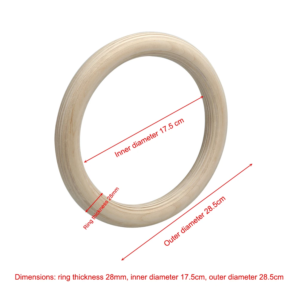 

2pcs Wooden Gymnastics Rings Home Fitness Pull Ups Strength Training Circle home fitness Gym strength training