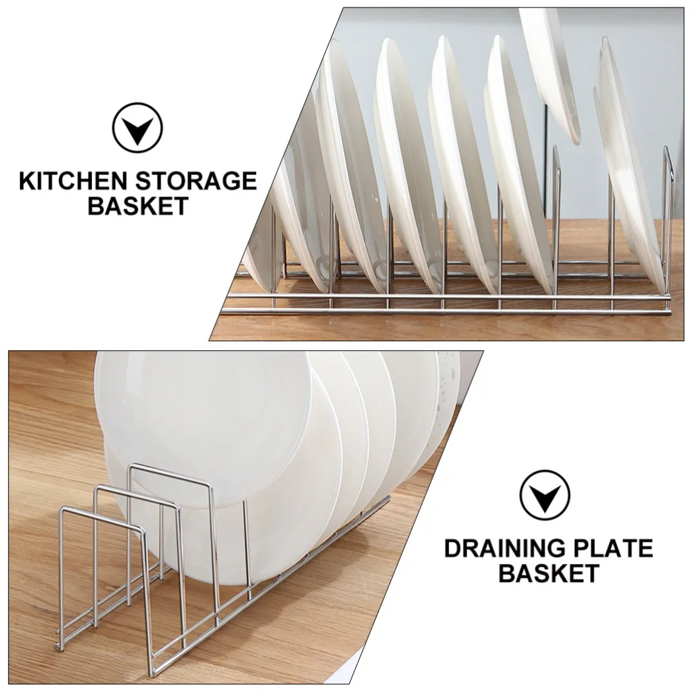 

1Pc Kitchen Storage Rack Draining Bowl Storage Basket Simple Plate Holder