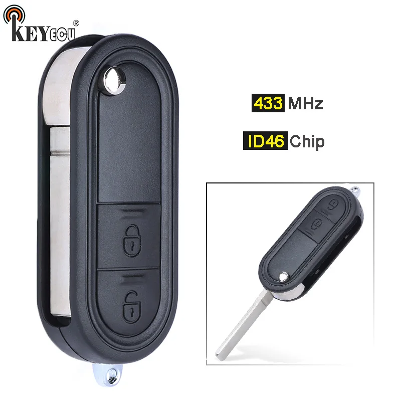 

Складной пульт-брелок KEYECU ID46, 433 МГц, 2 кнопки, для MG MG3