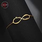 Браслет со знаком бесконечности Goxijite из нержавеющей стали с именем на заказ для женщин