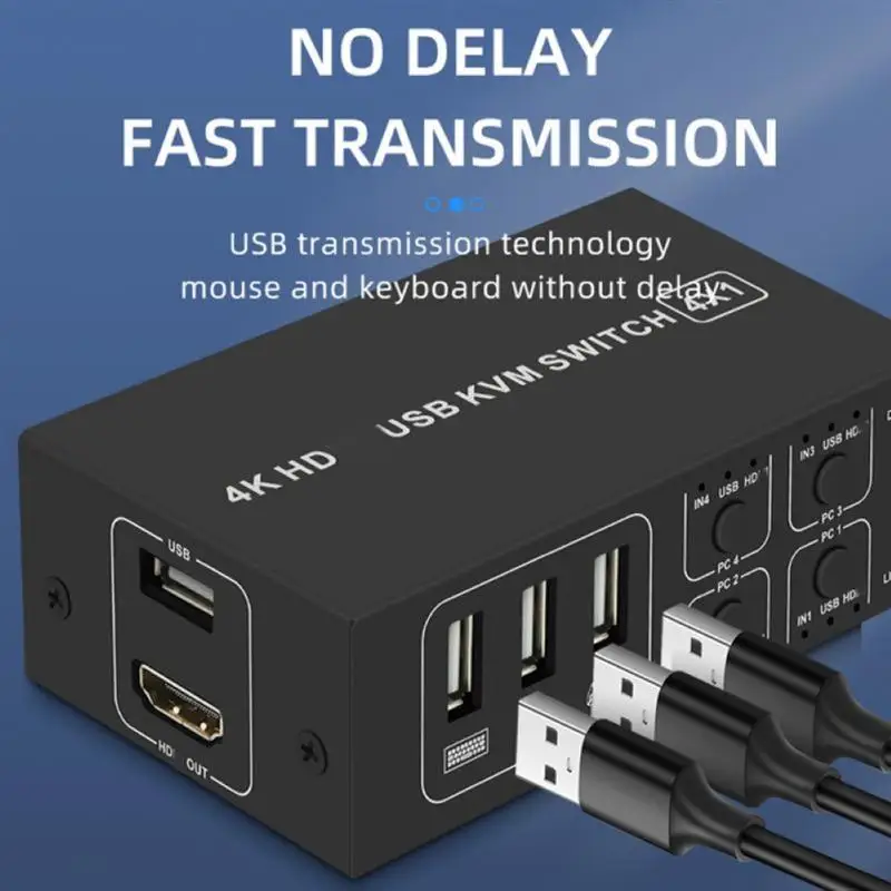 Многофункциональная квм-Консоль 4K USB 4 порта HDMI- квм-консоль поддержка быстрой