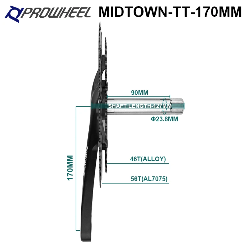 Велосипедный комплект Prowheel MIDTOWN MTB 130 BCD складной велосипедный унции-721 170/172 5 мм