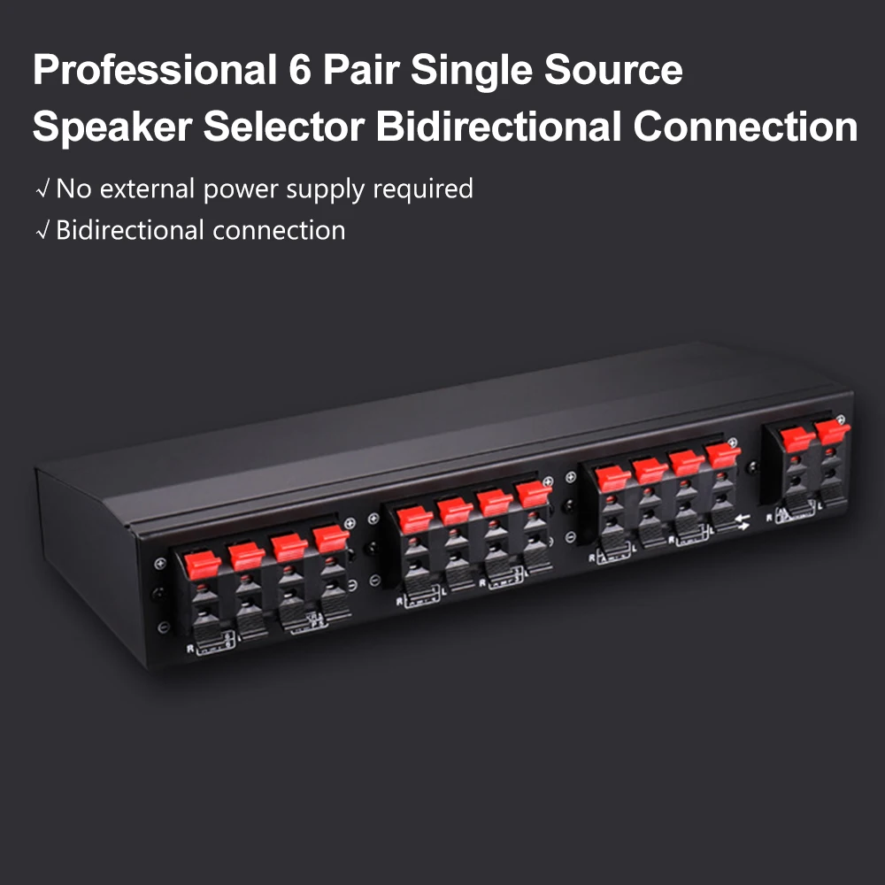 

6 Pair Single Source Speaker Selector Bidirectional Connection Stereo Loudspeaker Amplifier Comparator Audio Receiver Splitter