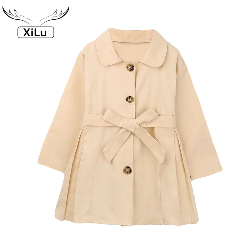 

Girls' Jackets Single-breasted Mid-length Long-sleeved Trench Coat Kids Jackets for Girls Kids Jackets for Girls Autumn Clothes