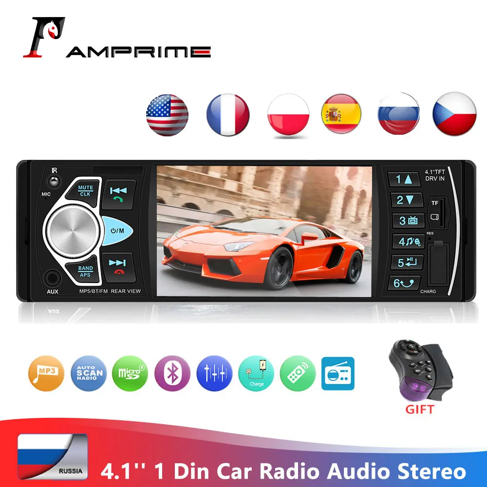 Автомагнитола AMPrime 4022D 4 1 дюйма Din Bluetooth камера заднего вида | Автомобили и