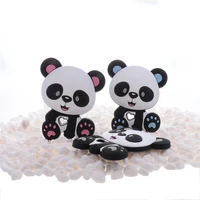 5pcs silicone panda baby teether bpa free infant teething pacifier chain accessories dentition food grade pendant animal toys
