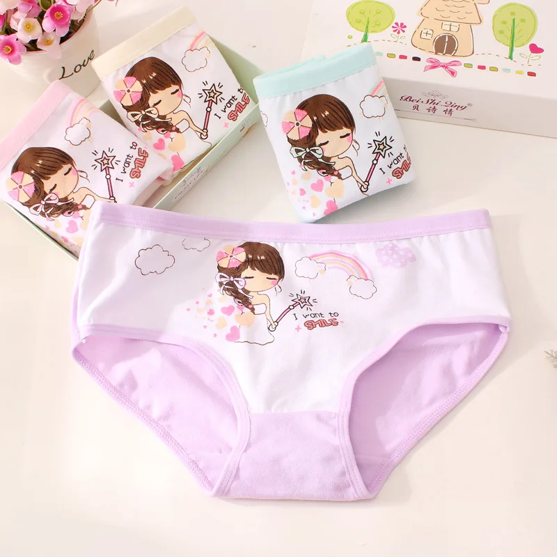 

4 Pcs/Lot Children Underwear Good Quality Cotton Girls Panties Cartoon Girls Underwear Comfortable Kids Underpants For Daughter
