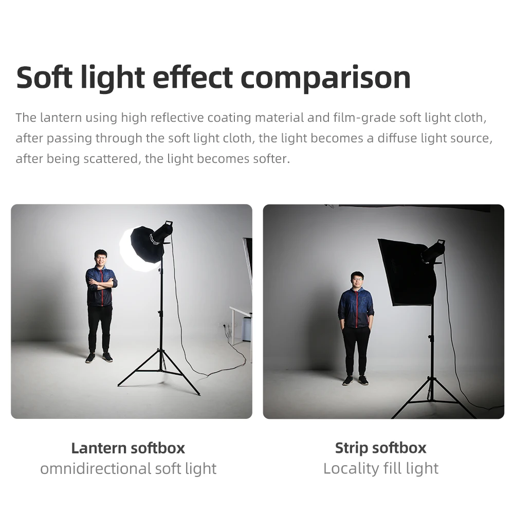 구매 Godox CS-65D/85D 라운드 모양 Softbox 랜턴 접이식 빠른 설치 휴대용 라이트 Bowens 마운트 LED 비디오 라이트 스튜디오 플래시