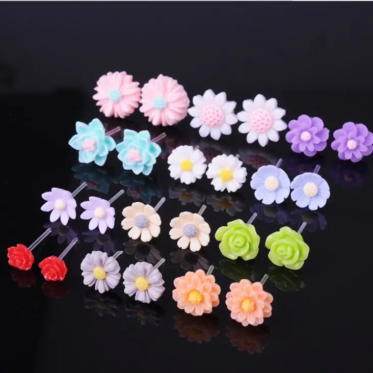 Набор из 6 8 пар серег гвоздиков в случайном порядке полимера Лидер продаж милые