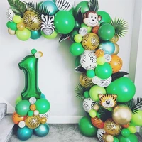 109pcs jungle animal balloon set birthday party decorations kids tiger zoo animal theme foil balloons jungle party supply decor