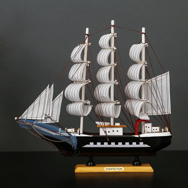 

Home Office Decoration Sailing Boat Model Wooden Handicrafts Decoration Miniature Model Lucky Ship Decoration Ornament Crafts