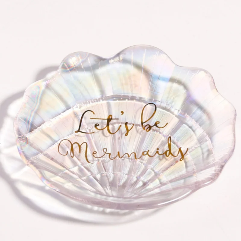 Newly Colorful Glass Tray Snack Shell Holder Manicure Craft Decoration Photography Props Jewelry Organizer | Дом и сад