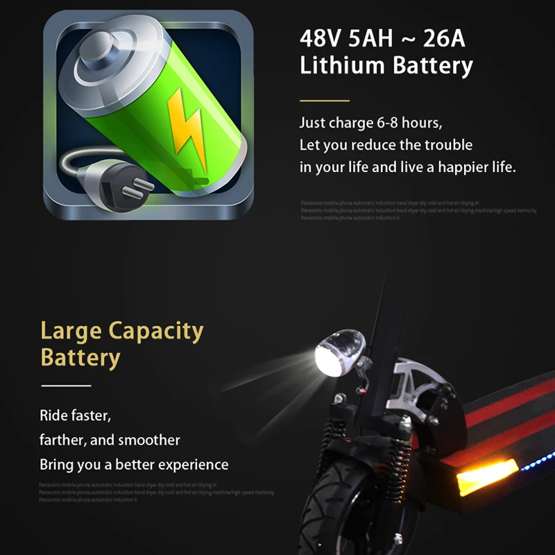 100KM Electric Scooter 48V26A 10'‘ Motor Wheel with Seat Adults Foldable Patinete Electric Skateboard Kick E Scooter Houverboard