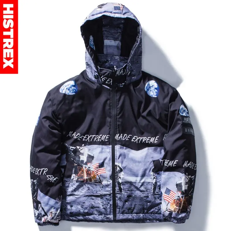 1969 американская куртка с посадкой в виде космической Луны парка капюшоном