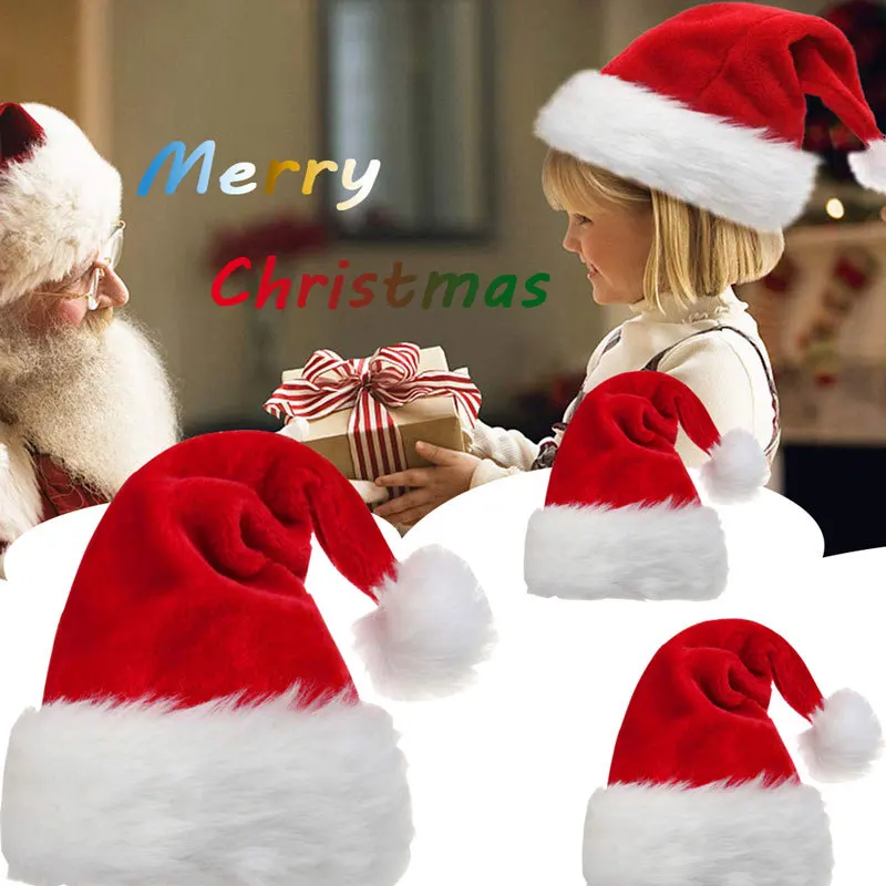 Navidad Новогодняя Толстая Рождественская шапка из плюша для взрослых детей