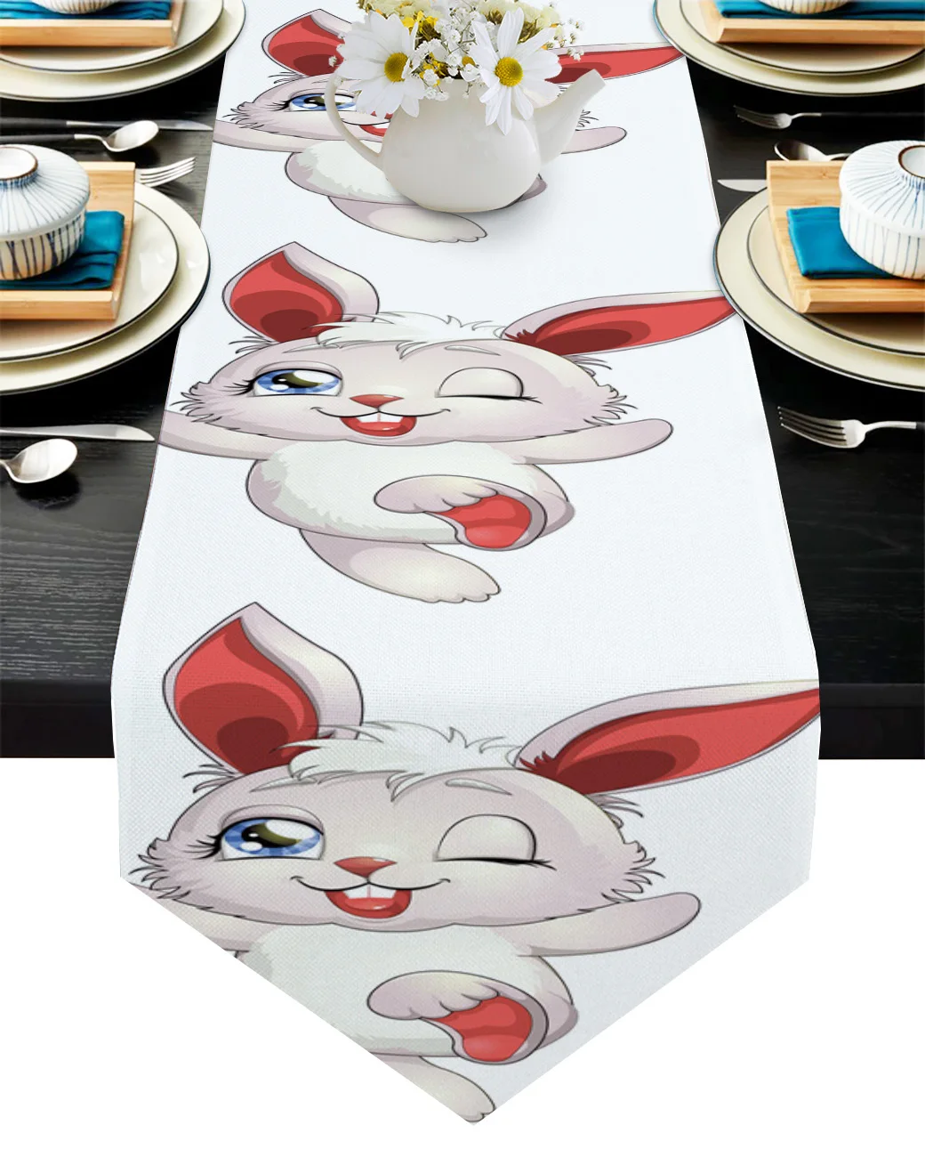 

Симпатичная скатерть в виде кролика, животного, Свадебный декор, скатерть для торта и подстилка, украшение для стола, скатерть для стола