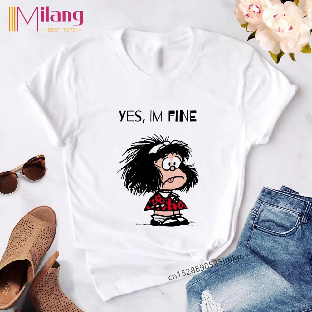 Футболка женская мультяшная с коротким рукавом в стиле Харадзюку