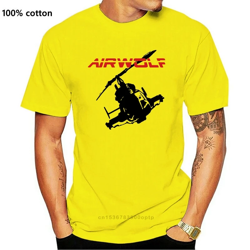 Airwolf T-Shirt Hubschrauber Retro Klassische 80ER Tv Zeigen Mens Pilot Mode T Top