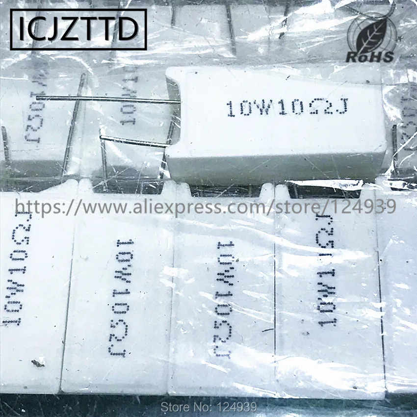 

10 шт., 10 Вт, 5% J, новый цемент Res 10R 2PIN, 10 Вт, 10RJ 10 10E DIP-2