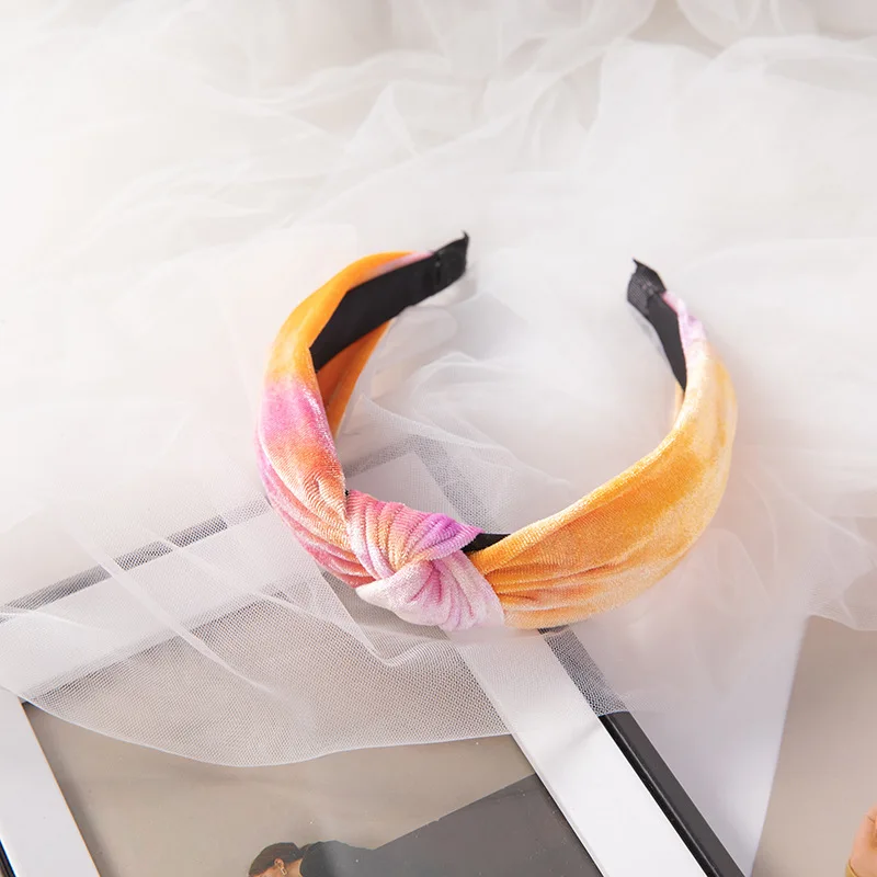 Женский бархатный ободок для волос в стиле ретро Радужный цвет аксессуар волос| |