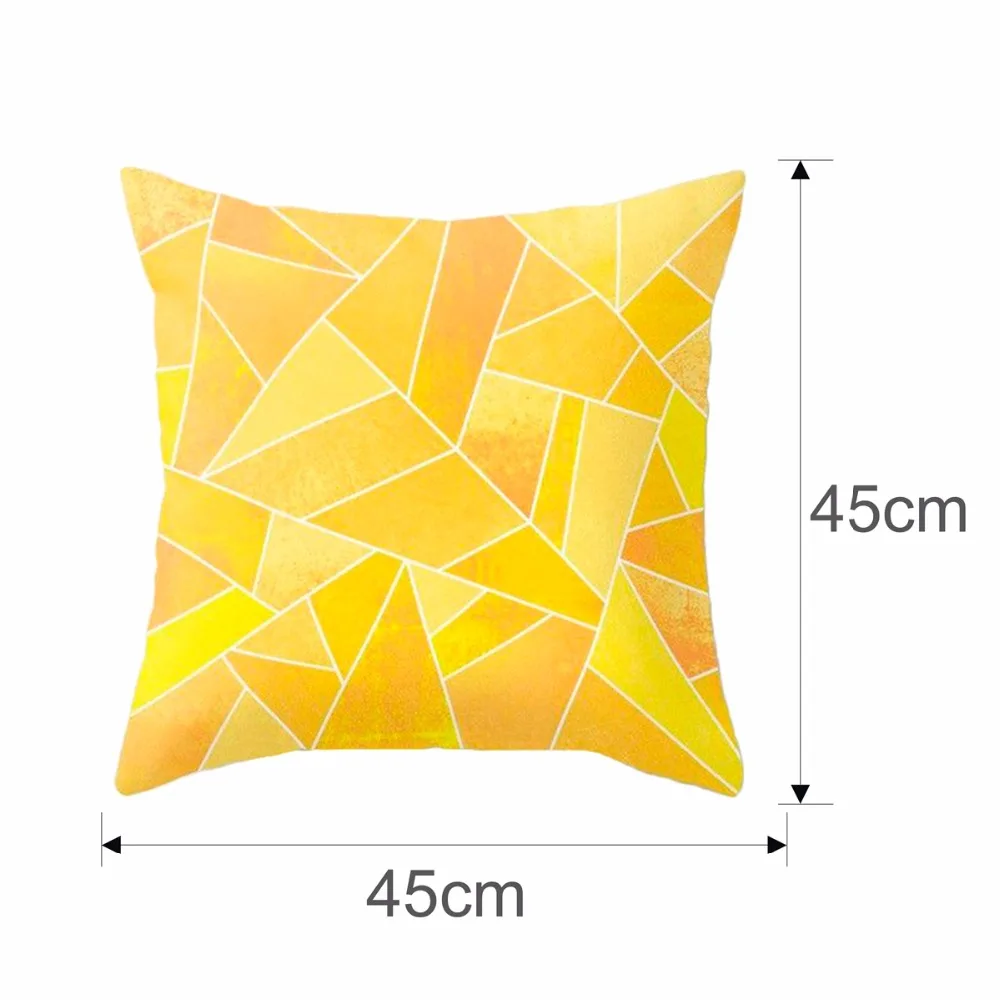 45x45cm Geometric Yellow Pillowcase Decorative Cushion For Sofa DIY Printed Pillow Chair Car Christmas Home Decoration | Дом и сад