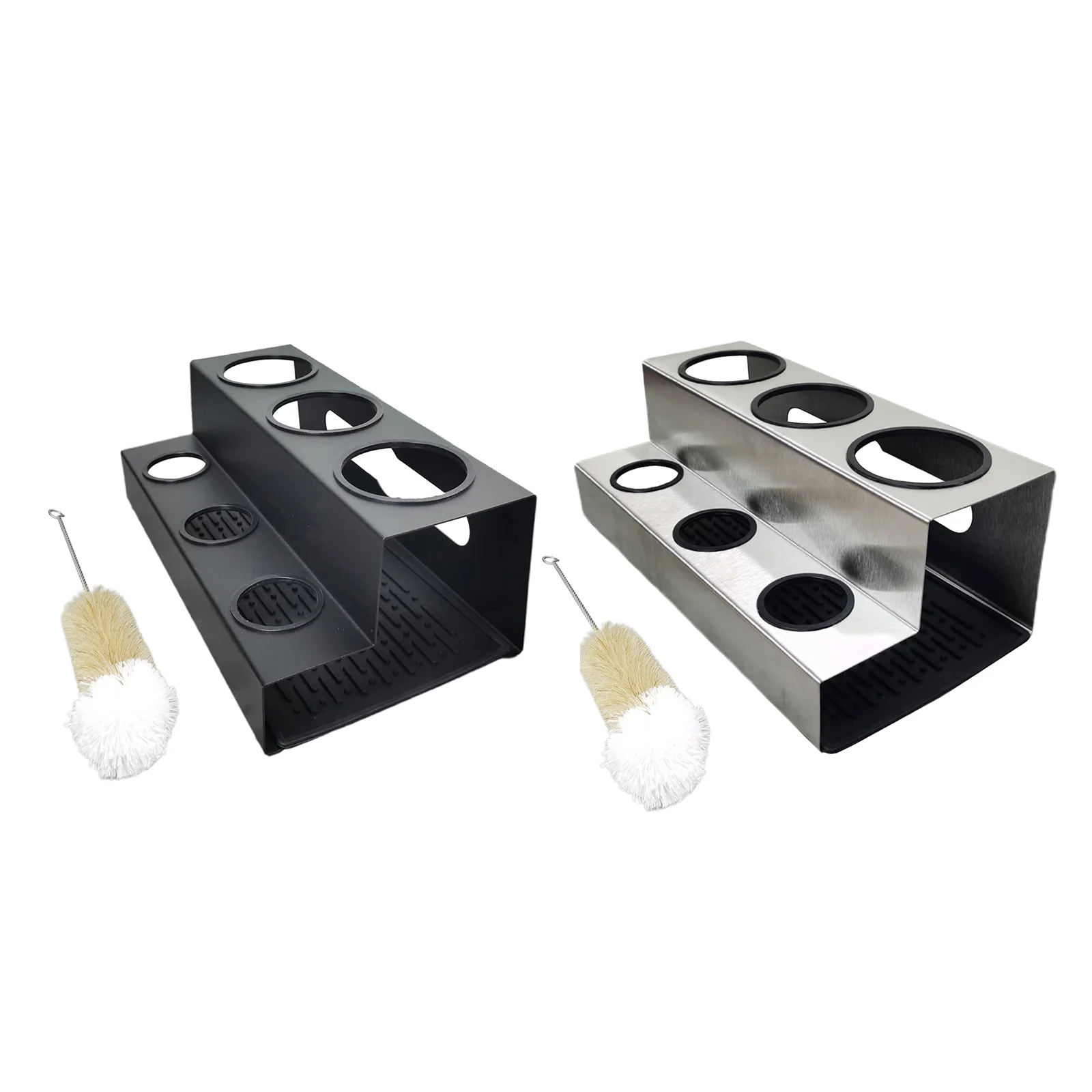 

Universal 6 Holes Soda Bottle Drip Holder Stand Draining Rack w/ Removable Drip Tray, Dish Drainer