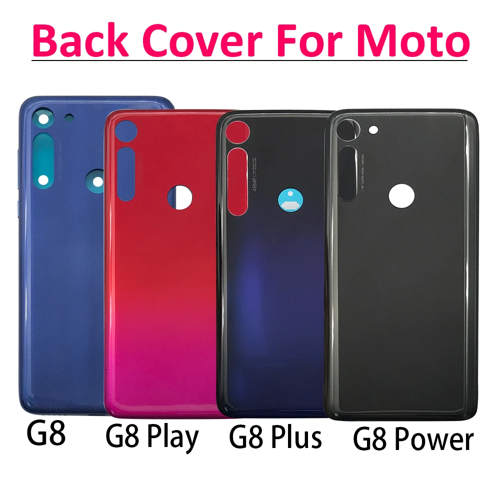 

For Motorola Moto G7 Power / G7 Plus / G8 Play / G8 Plus Rear Back Housing Battery Cover Glass With Glue Adhesive Replacement