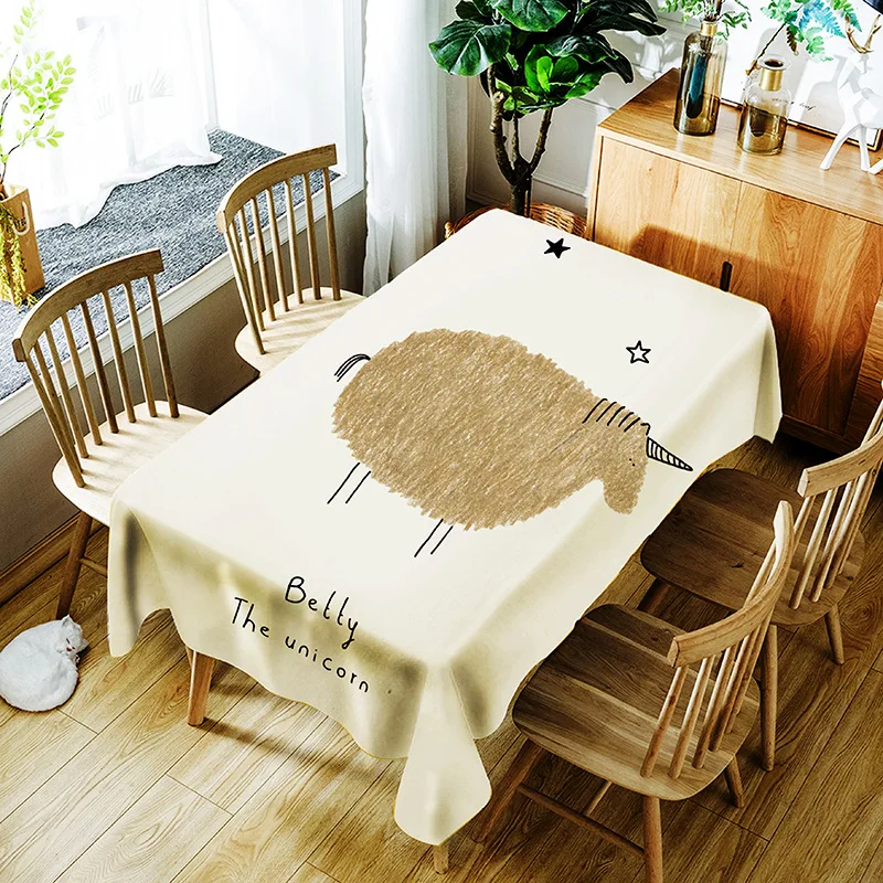 

PVC printing stick figure pattern washable decorative household waterproof tablecloth
