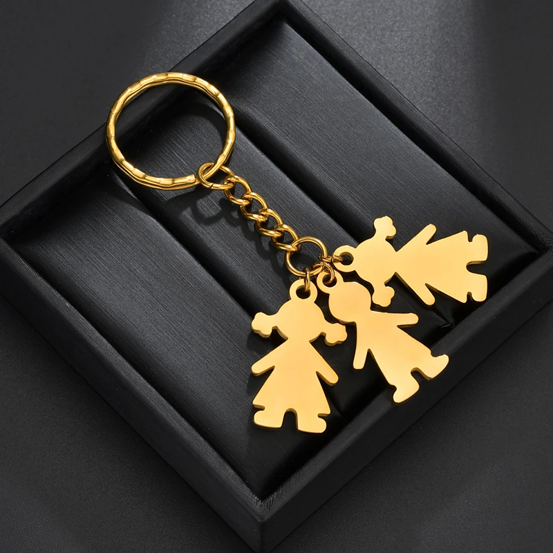 

Fashion Family Boy Girl Key Rings Unisex Friends Personalized Engraved Name Date Keychain Meanful Gifts