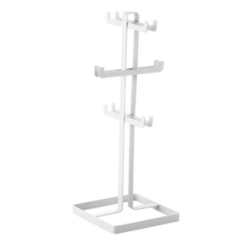 

Mug Tree Holder,Mug Rack, Stemware Racks, Wine Stand,Coffee Mug/Cup Tree Stand- Wine Glass/Jewelry Organizer-White Metal