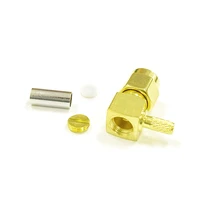 1pc rp sma male plug rf coax connector crimp for rg316rg174lme100 right angle goldplated new wholesale