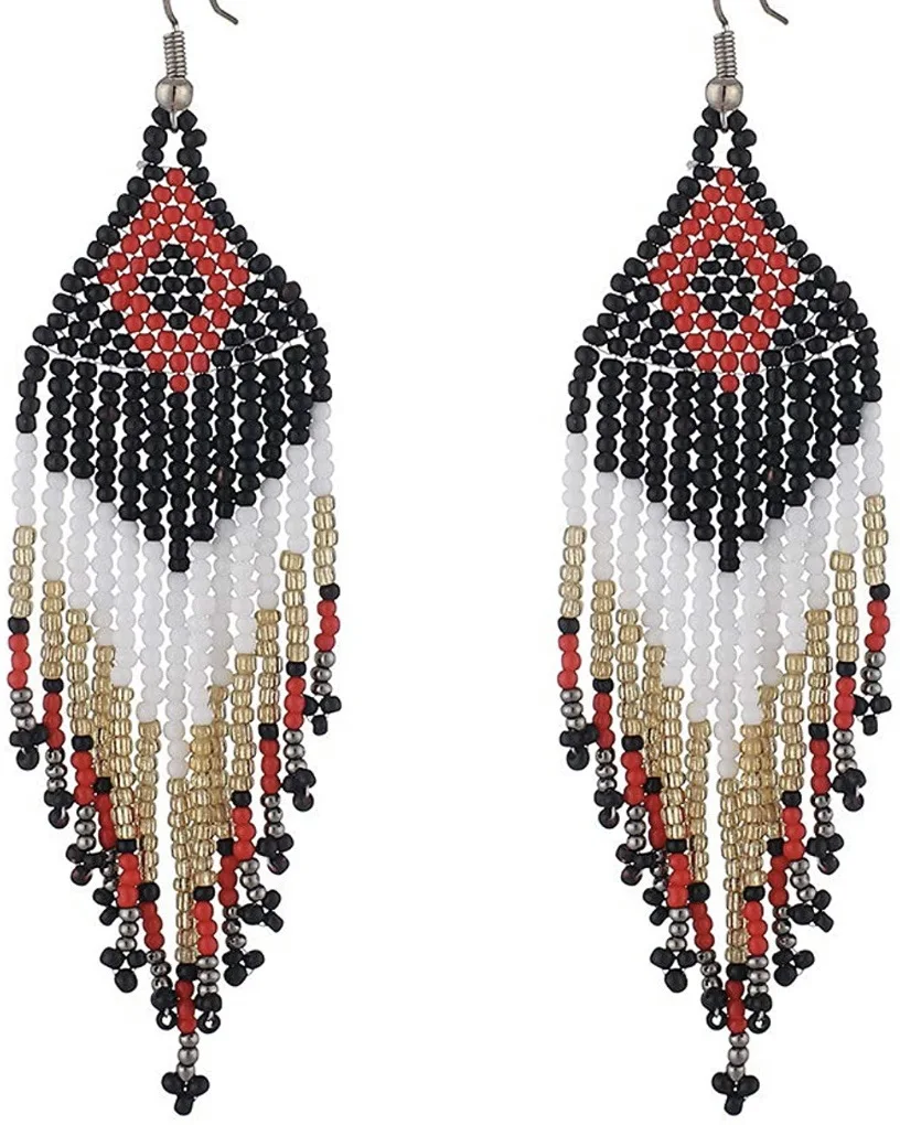

Personalized retro multicolor bohemian tassel earrings handmade jewelry