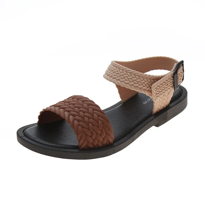 

2021 Summer New Buckle Flat Shoes Lightweight Lazy Slippers Casual Roman Women's Sandals Comfortable Flat Shoes