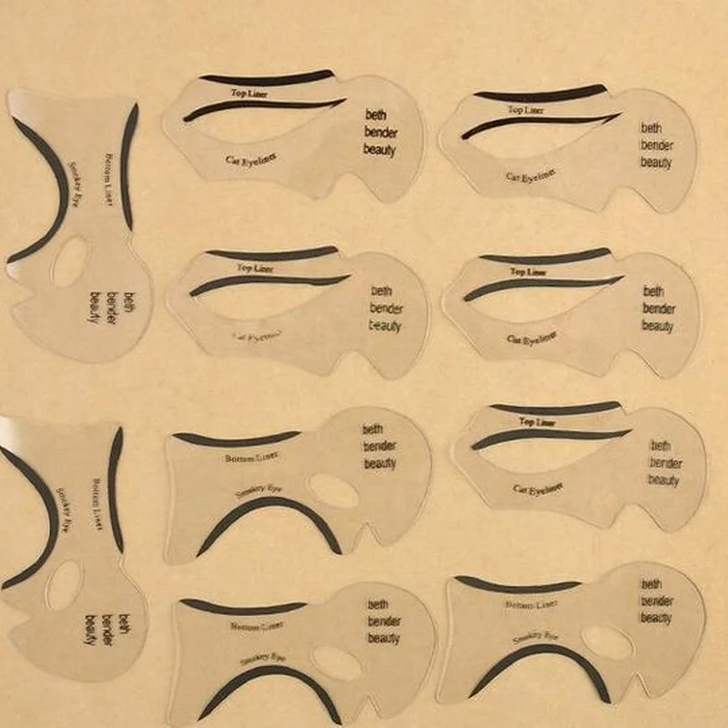 

10pcs Cat Smokey Eyeliner Stencil Eye Shadow Guide Makeup Simple Tool Set