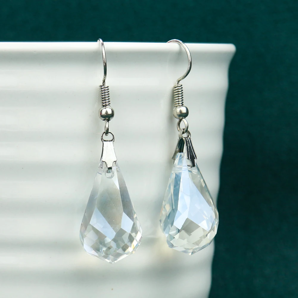 Роскошные серьги-подвески из искусственного стекла цвета AB Висячие кварцевые