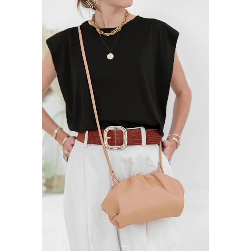 Женская футболка с круглым вырезом Повседневная летняя планкой свободная