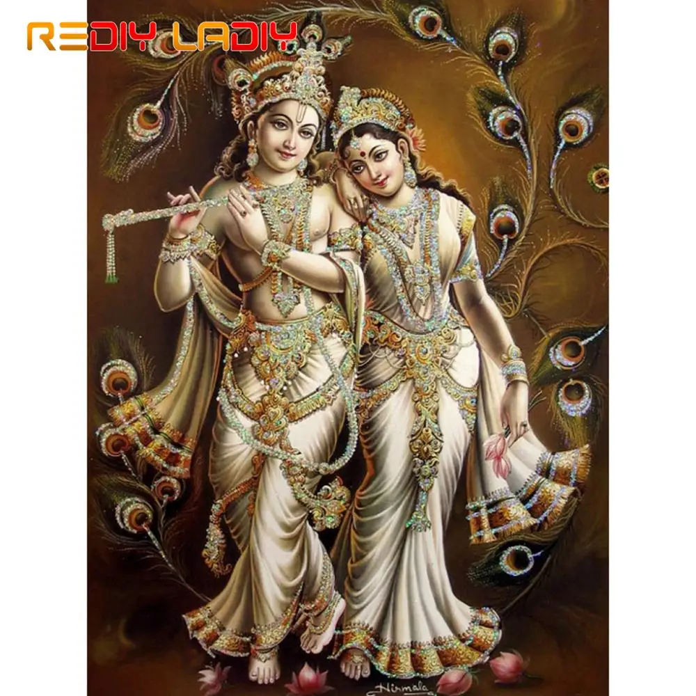 Алмазная 5D картина сделай сам Radha Krishna полная вышивка квадратными/круглыми