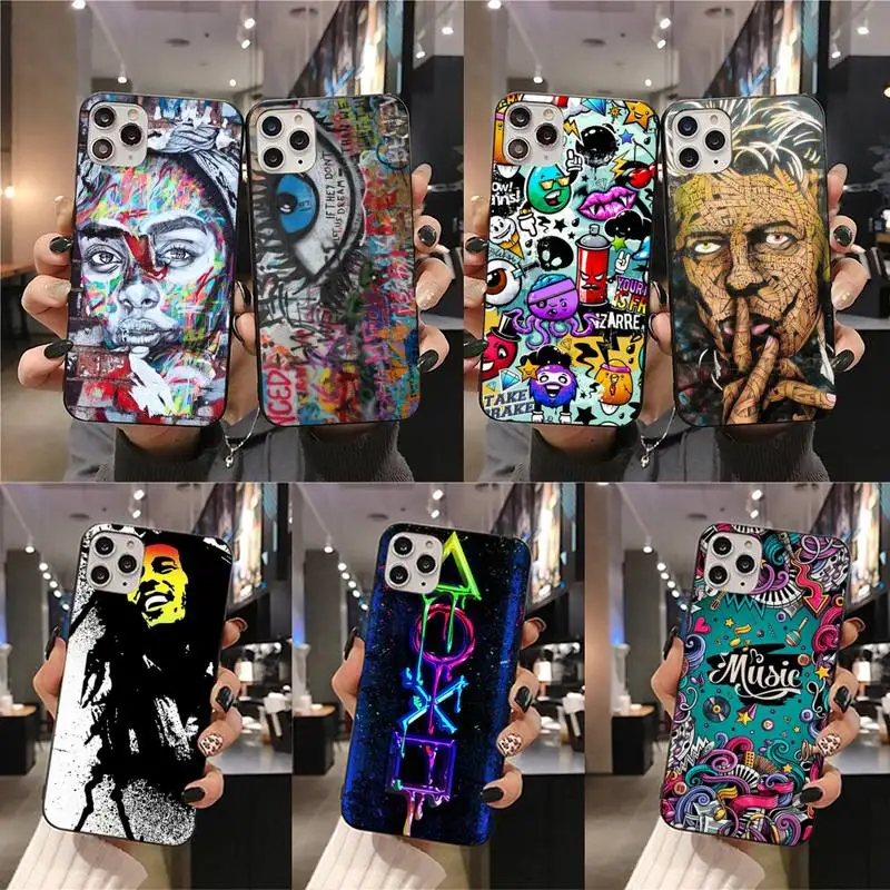 

Art Graffiti Soft Silicone TPU Phone Cover for iPhone 11 pro XS MAX 8 7 6 6S Plus X 5S SE 2020 XR case