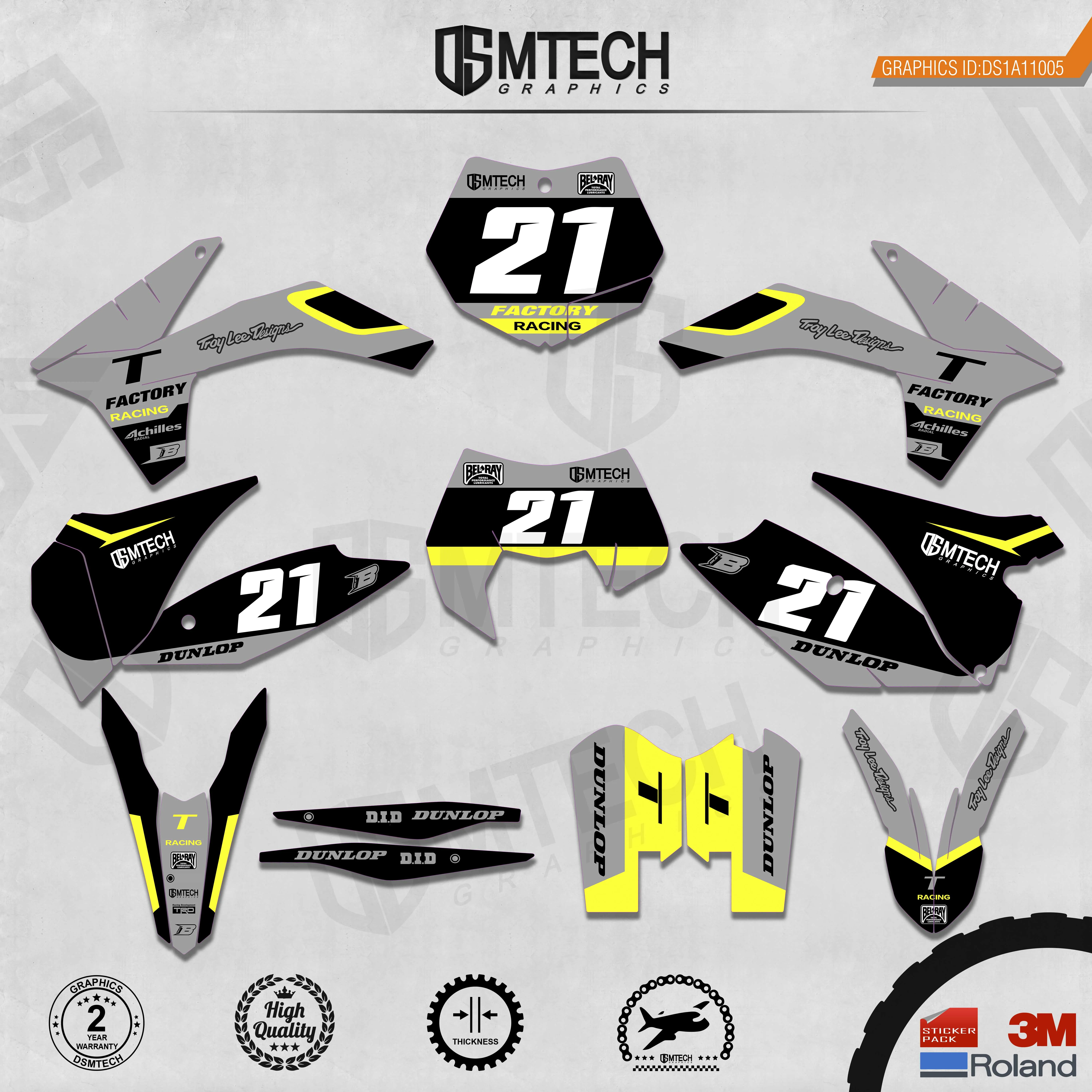 DSMTECH Customized Team Graphics Backgrounds Decals 3M Custom Stickers For  2011-2012 SXF  2012-2013EXC  005