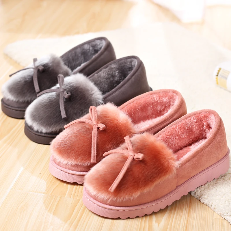 Женская обувь на толстой подошве На Домашняя из материала основе хлопка Зимняя
