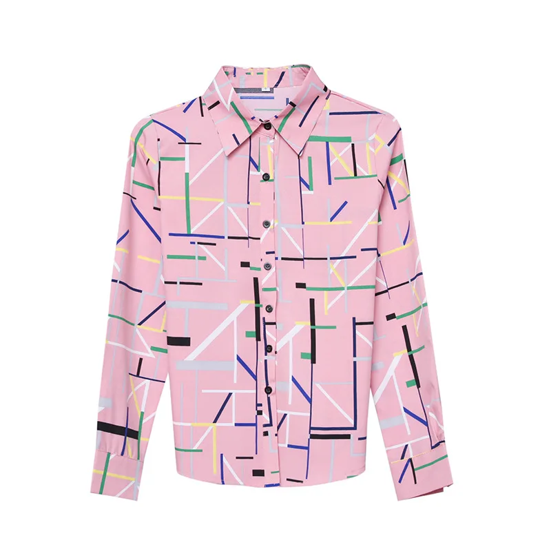 

Spring Autumn Women's Blouse Shirts New Korean Women Fashion Casual Trend Printed Shirts Female Slim Plus Size Bottoming Blouse