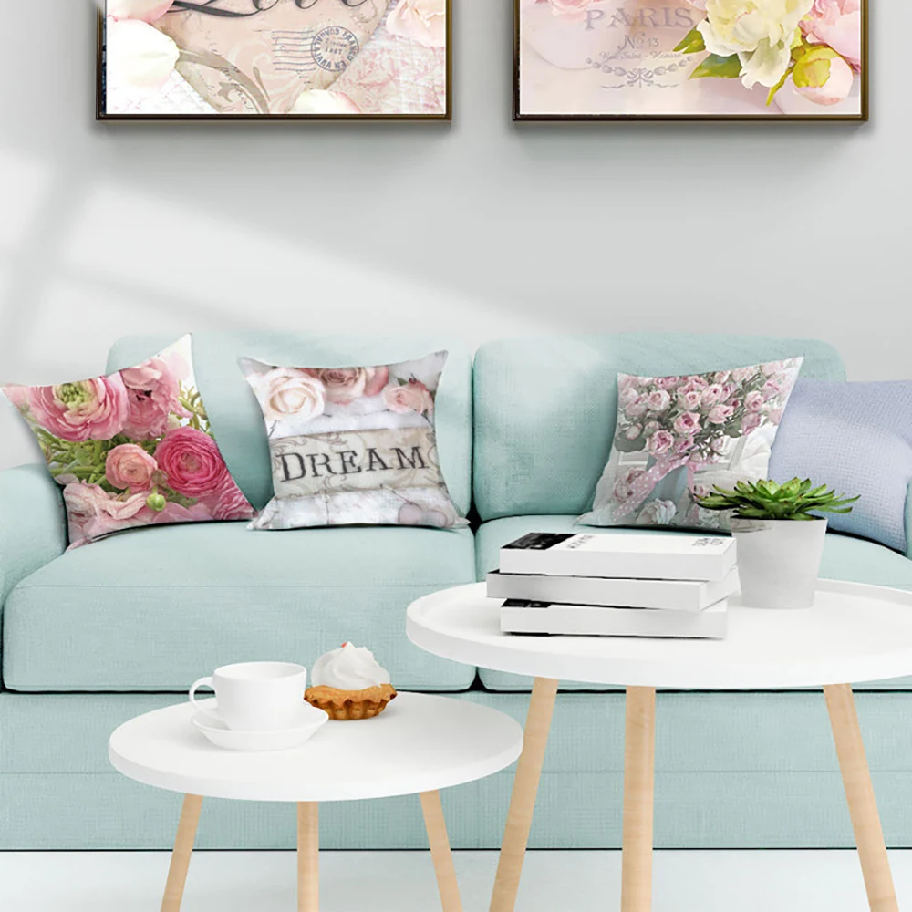 

Home Pillow Case Flower Room Throw Car Office Dining Sofa Waist Cushion