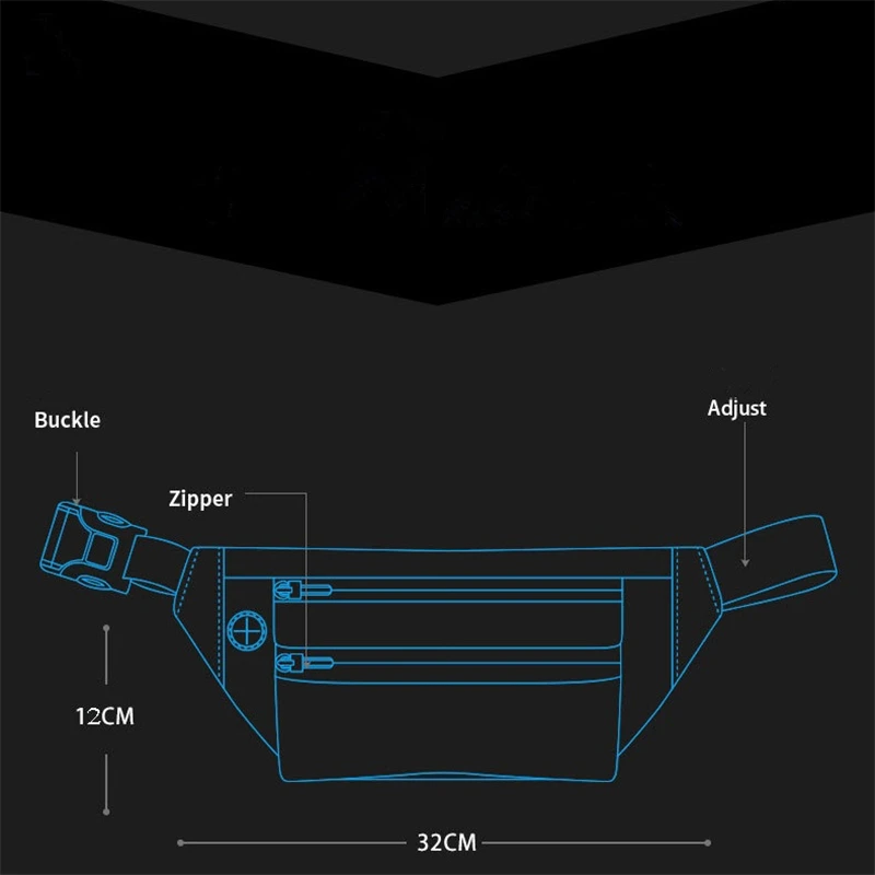 Fashion Trend Sports Waist Bag Waterproof Adjustable Multi-function Running Pocket Outdoor Gym Fitness Men Belt Pouch Chest Pack