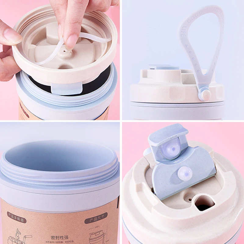 Экологические бамбуковое волокно Новые 500 ml портативный вакуумный кувшин термос