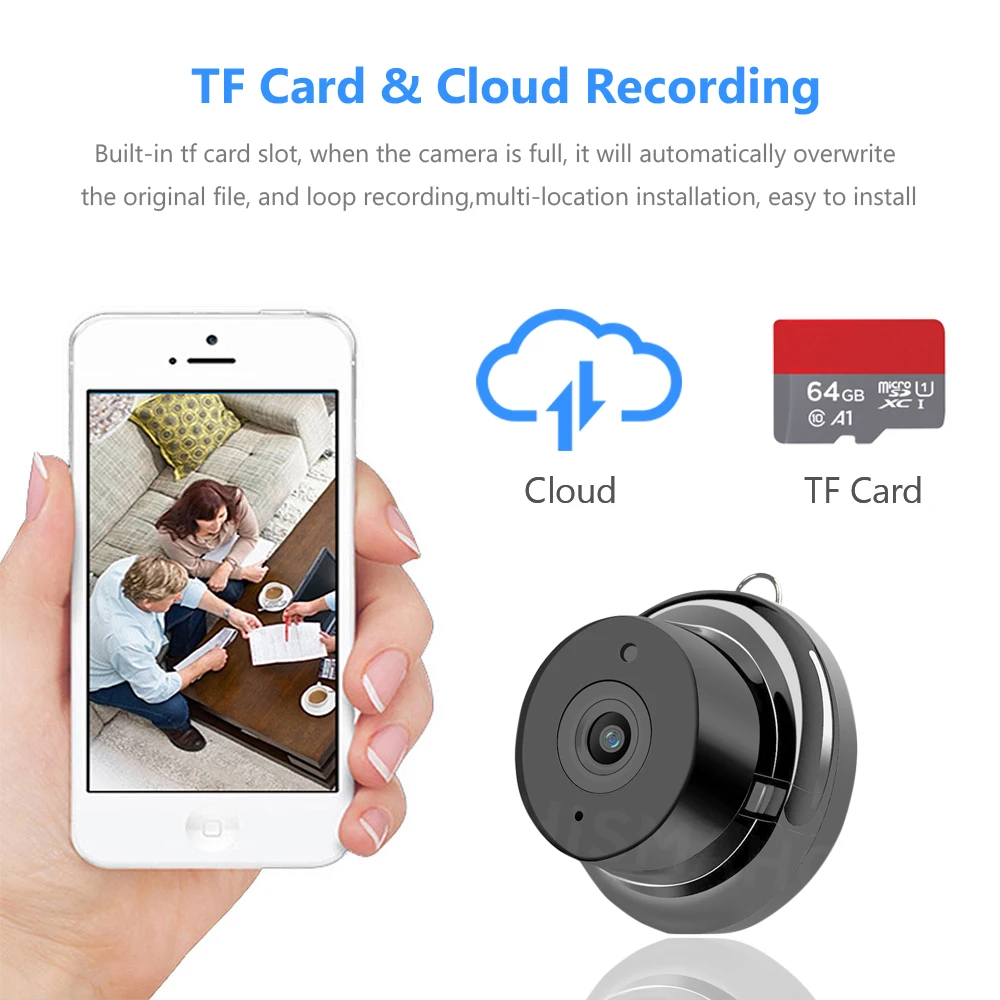 Беспроводная мини камера видеонаблюдения с поддержкой Wi Fi 960P|Камеры
