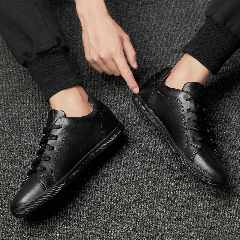 Простые белые кроссовки повседневная кожаная обувь мужские кожаные белая