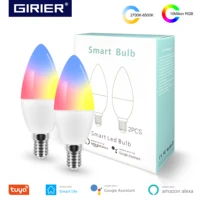 tuya smart wifi led bulb e14 rgb dimmable light bulb 4w work with alexa echo google home assistant no hub required 2 packs