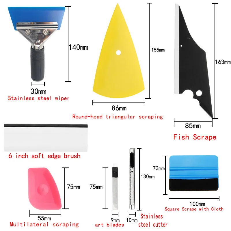 8 шт./компл. автомобиля Оттенок виниловая Обёрточная бумага пленка Ракель скребок