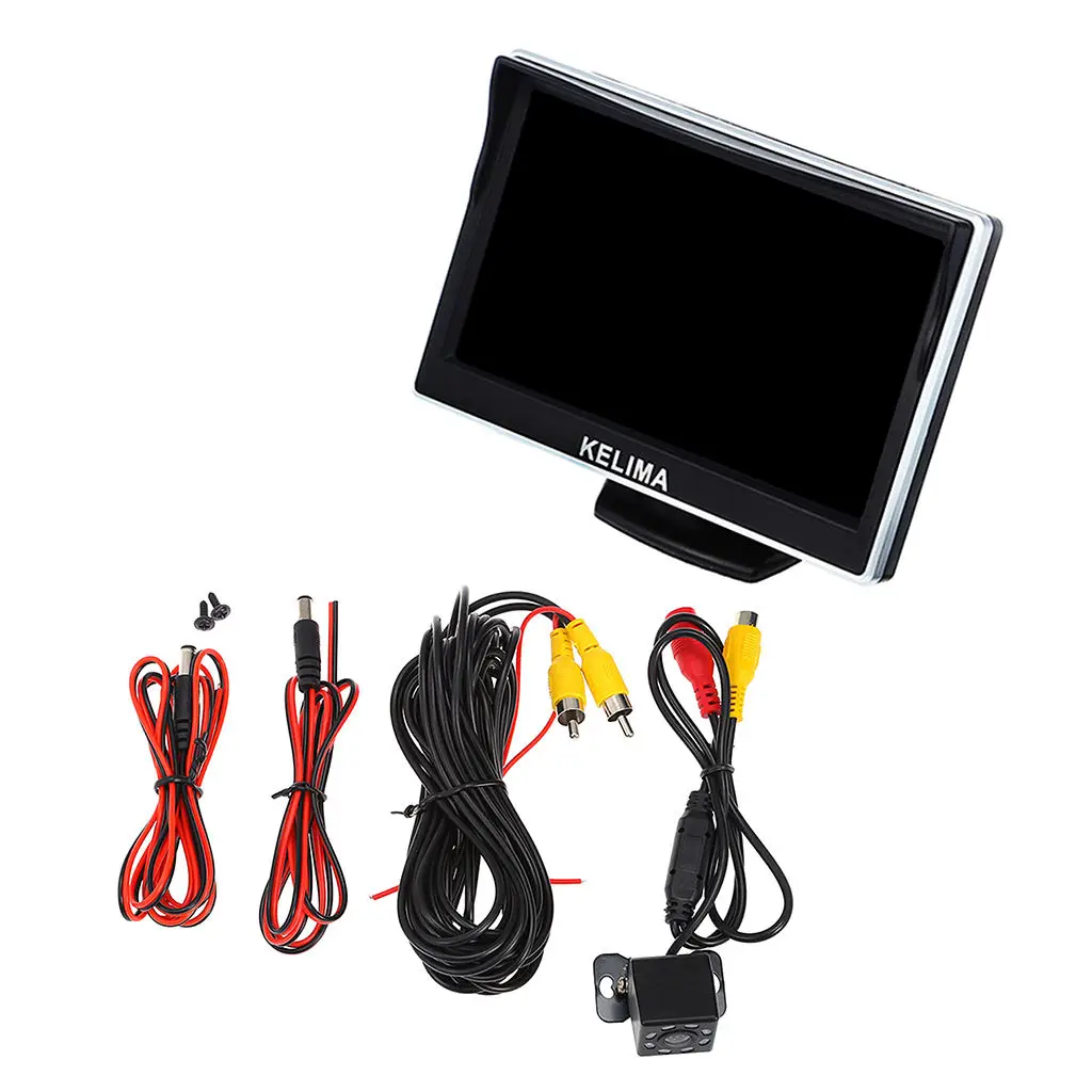 

General fit Car 8 IR LED Rearview Camera + 5 inch Screen Display Universal 8 night 120° Car Rear View Reversing Camera
